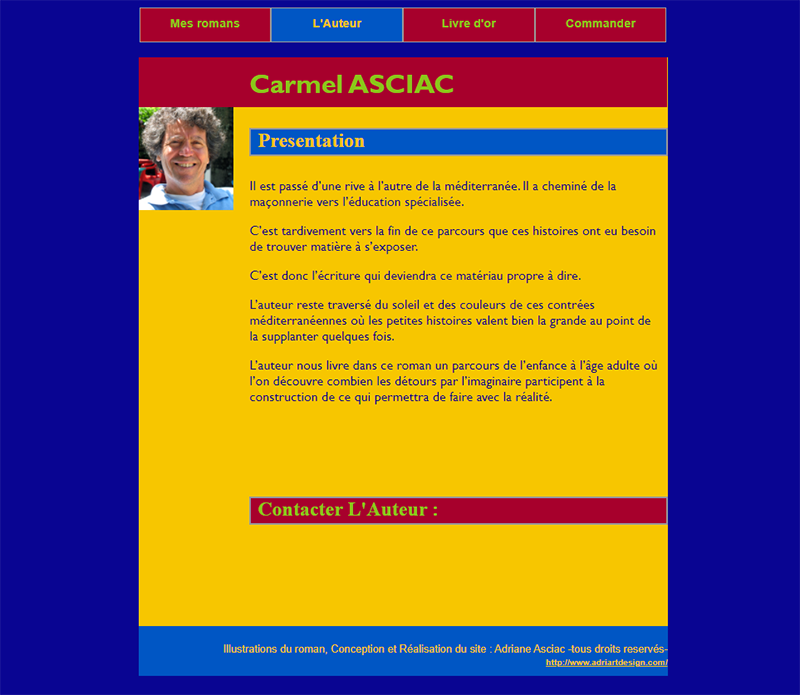 site du romancier carmel asciac