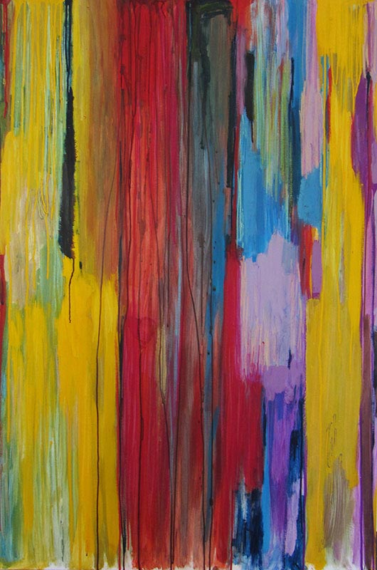 2016 Coulures (pigments sur toile 100x160cm)