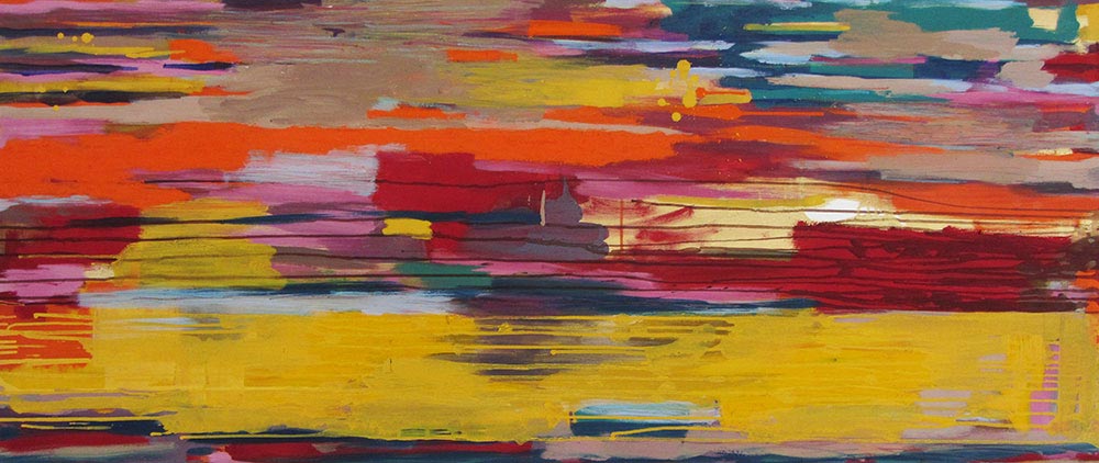 2016 Coulures (pigments sur toile 70x163cm)