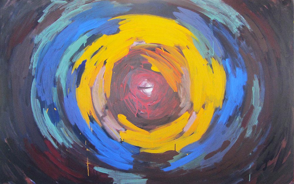 2016 Explosion chromatique (pigments sur toile 160x100cm)